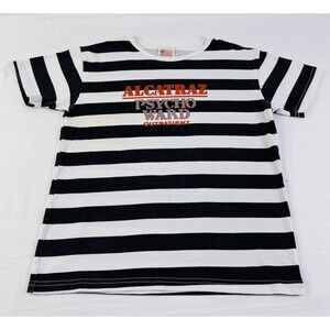 Vintage 80’s Alcatraz Psych Ward Stripe Sleep Women T-Shirt Size XL